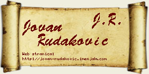 Jovan Rudaković vizit kartica